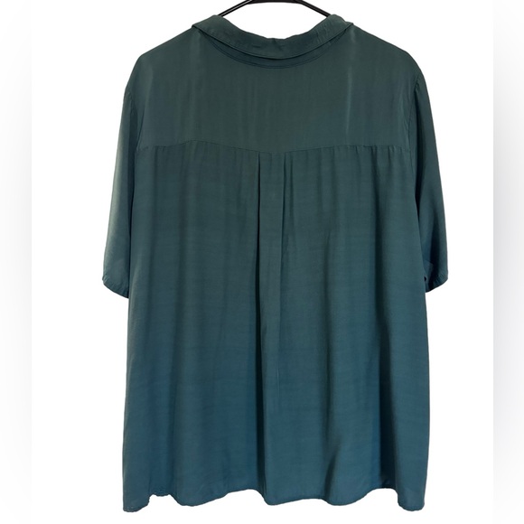 ModCloth Such a Cat-ch Button Up Top Emerald Green and Gold Cat Buttons Sz 3X - Picture 2 of 9